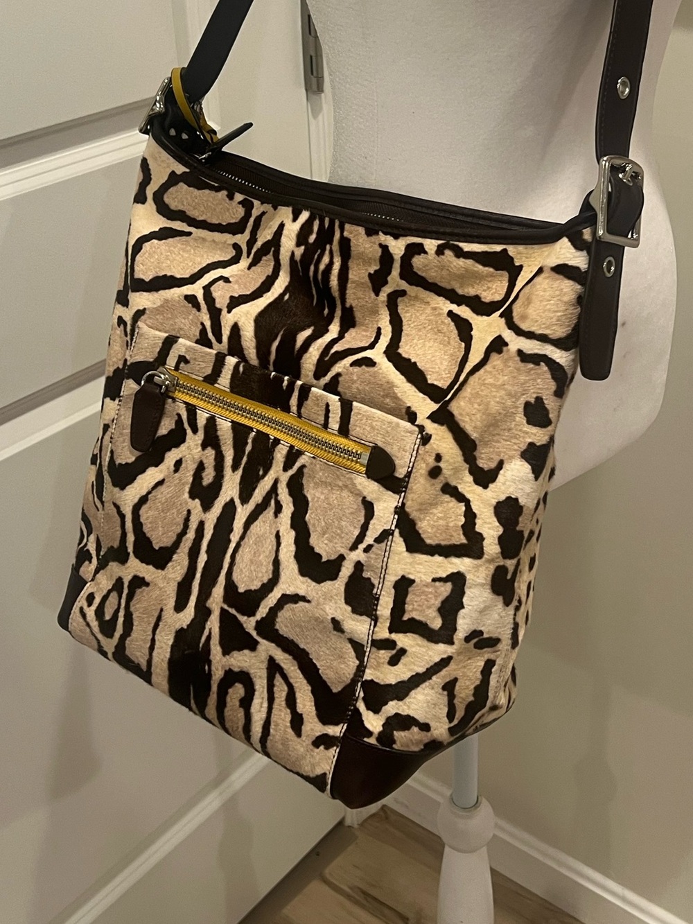 Coach Ocelot Haircalf Large Handbag 21167 - Picture 3 of 14